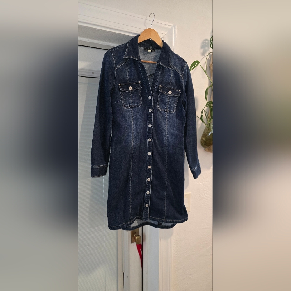 Denim Button-Up Dress